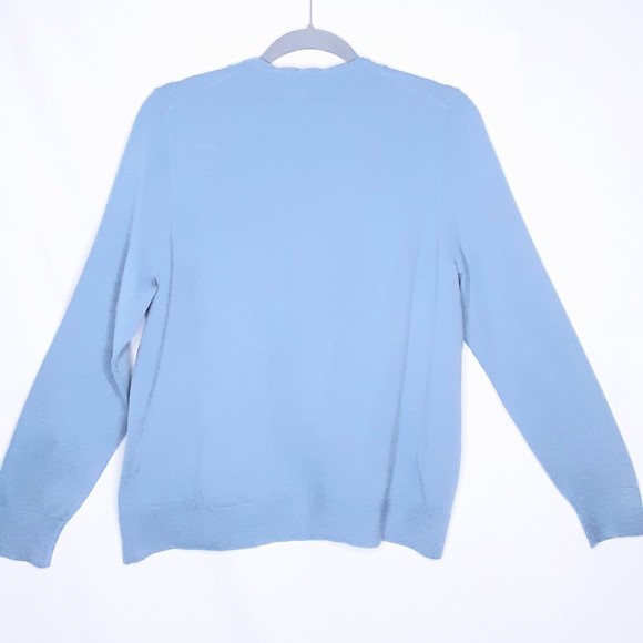 Lands End Womens Baby Blue Twisted Scoop Neck Pullover Sweater Size Large Petite - Picture 4 of 7
